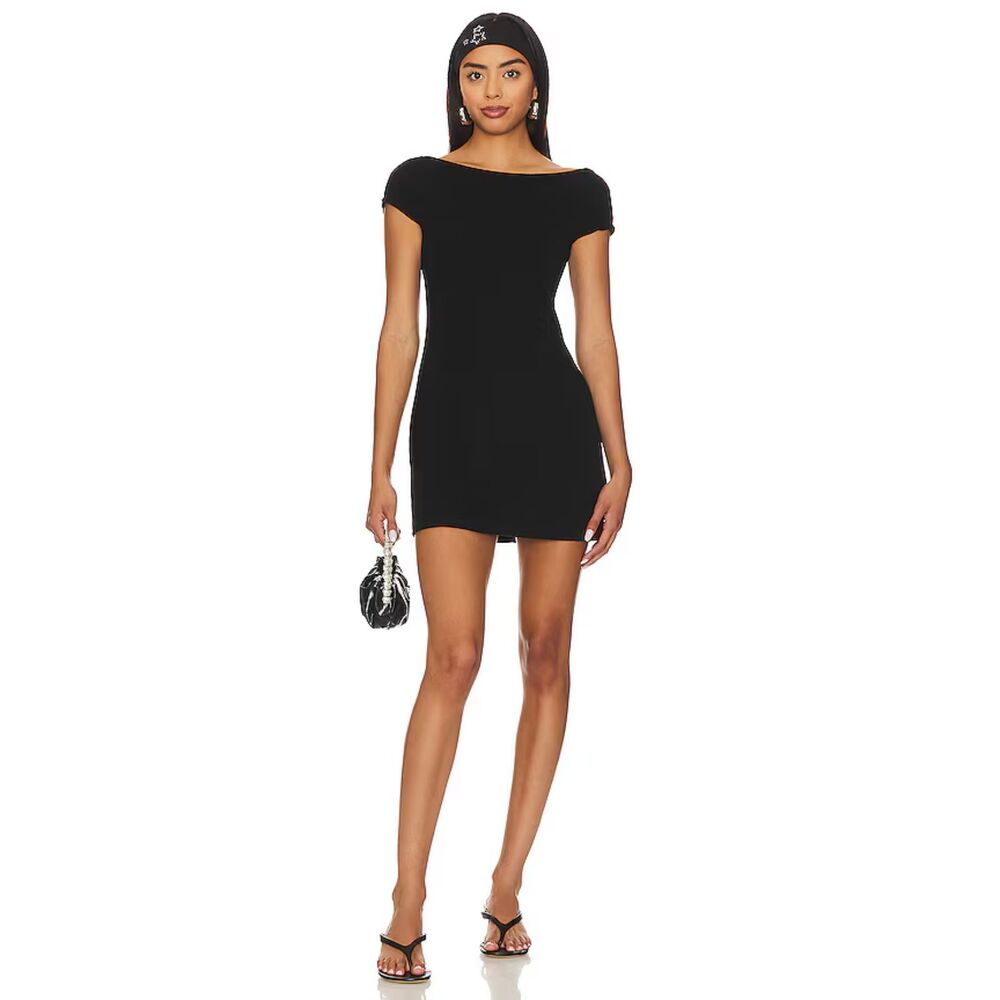 New Free People Beach Revolve Rosalina Mini Dress Low Back Resort Black Medium